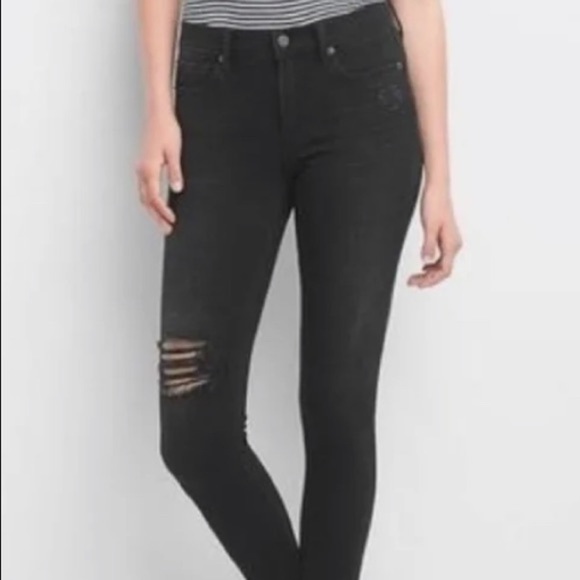 GAP jeans blue distressed true skinny fit jeans size 27R - Picture 1 of 6